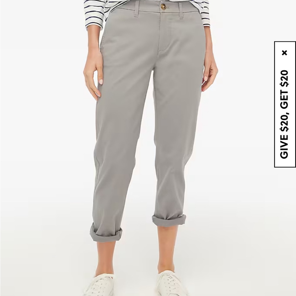 J. Crew Light Gray Cropped Chino Pants